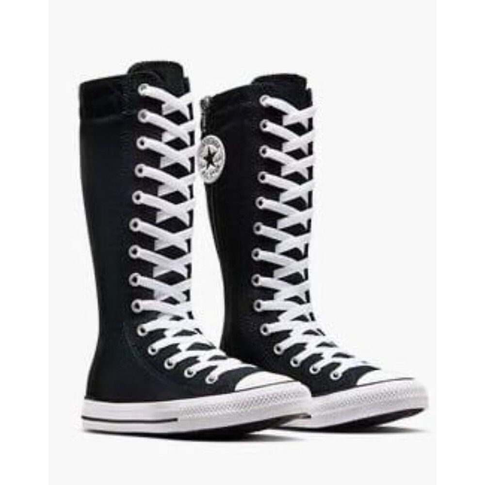 Converse Kids Size 3 Shoes NEW Knee High Chuck Taylor All Star XHi Black Zip Up